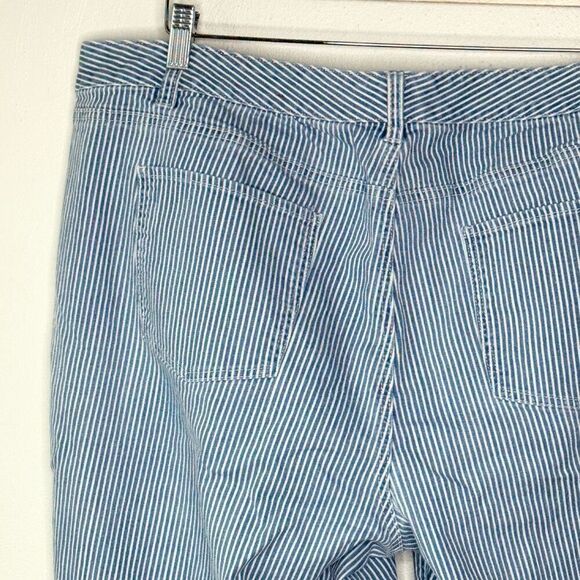 Talbots Flawless Five Picket Slim Ankle Blue White Stripe Jeans - Women’s US 20W - Picture 5 of 9